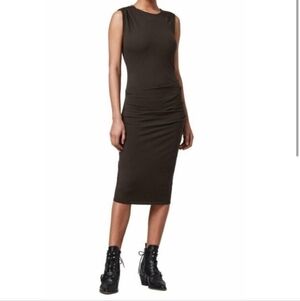 Allsaints- Rina Side Ruched Body Con Dress Size S!